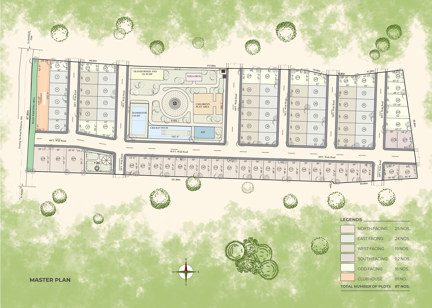 4 BHK Premium Villas + Servant Room & Office Space Floor Plan and Master Layout